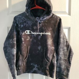 Champion Black Tie Dye Hoodie